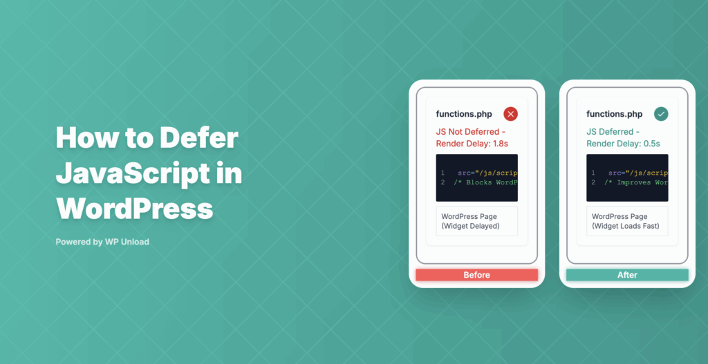 Illustration of deferring JavaScript in WordPress for faster page loads
