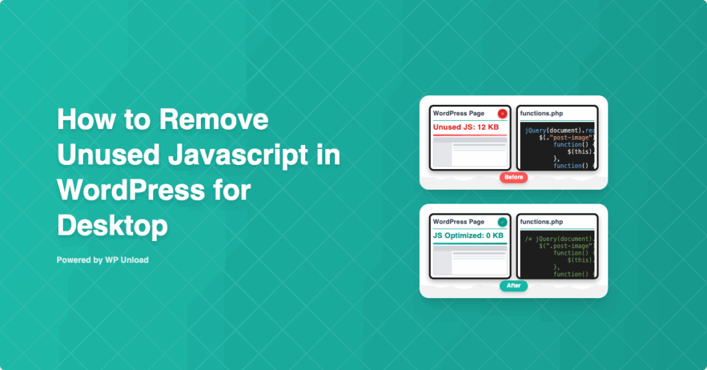 WP Unload Assets dashboard for removing unused JavaScript in WordPress, optimizing desktop performance